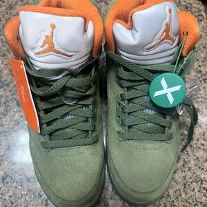 Air Jordan Green and Orange Sneakers
